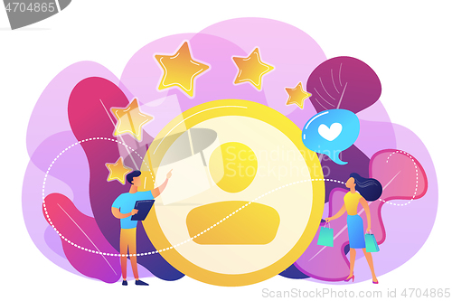 Image of Satisfaction and loyalty analysis concept vector illustration.