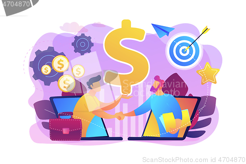 Image of Business-to-business sales concept vector illustration.