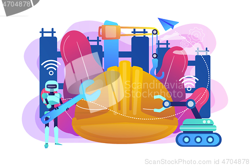 Image of Robotics construction concept vector illustration.