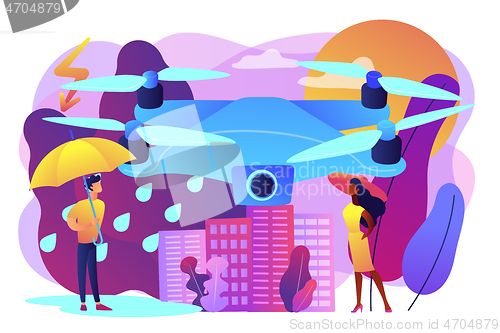 Image of Meteorology drones concept vector illustration.