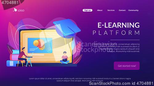 Image of Online education platform concept landing page.