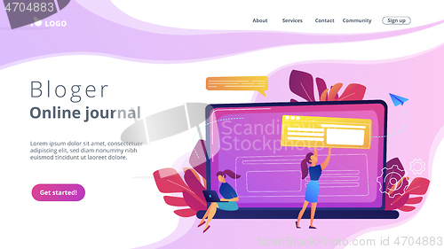 Image of Bloging concept landing page.