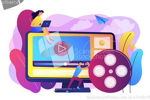 Image of Video content marketing concept vector illustration.