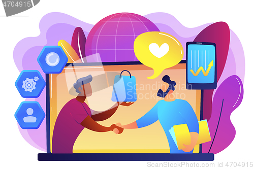 Image of Customer Relationship Management concept vector illustration.