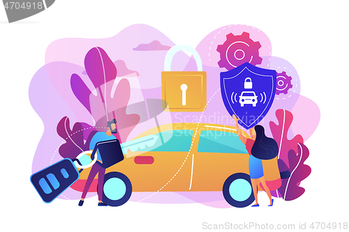 Image of Car alarm system concept vector illustration.