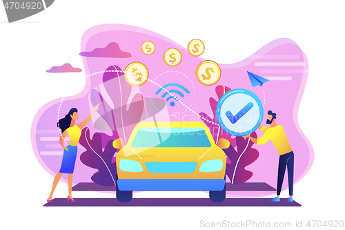 Image of In vehicle payments concept vector illustration.