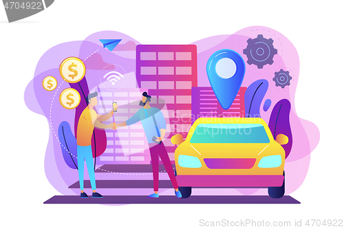 Image of Carsharing service concept vector illustration.