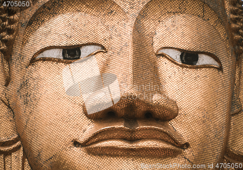 Image of Golden Buddha statue at buddhist temple in Bangkok