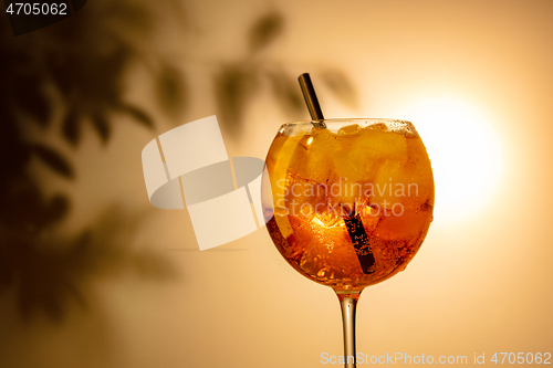 Image of Glass of aperol spritz cocktail