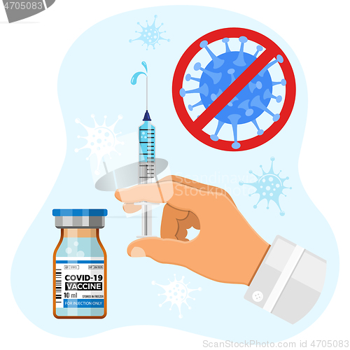 Image of Covid-19 coronavirus vaccine and syringe injection