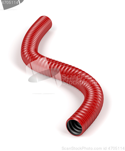 Image of Corrugated red pipe