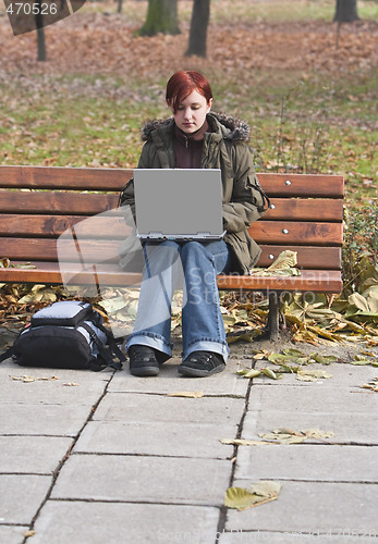 Image of Working on a laptop