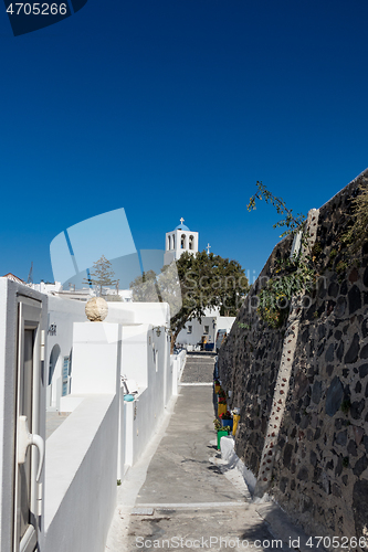 Image of typical Santorini church in Greece in the Cyclades