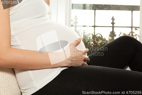 Image of belly of a pregnant woman