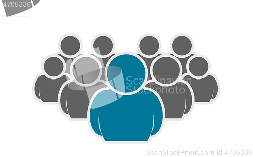 Image of Leadership concept, crowd of people icon silhouettes