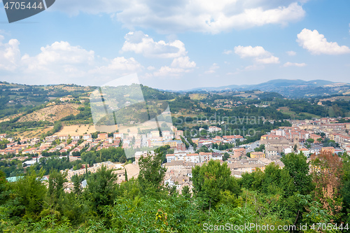 Image of panoramic view to San Severino Marche Italy