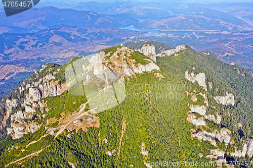 Image of Summer mountain landscape, drone view