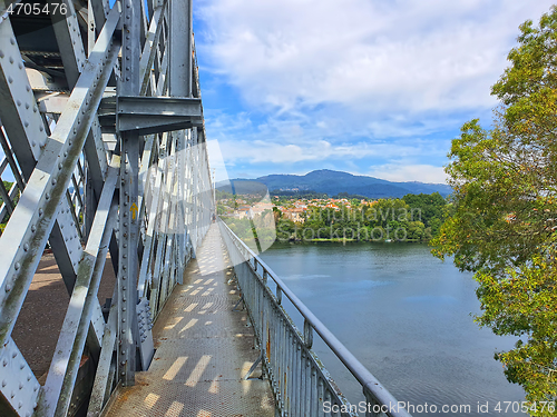 Image of Metal bridge over Minho river