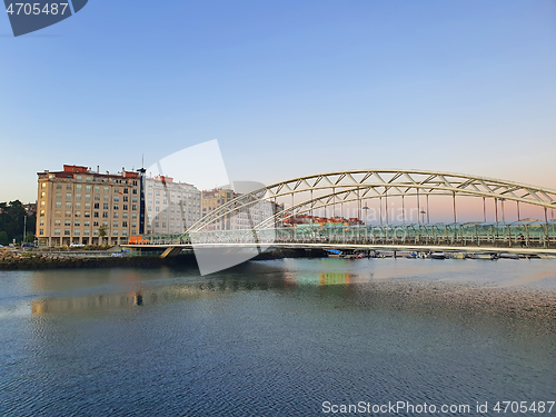 Image of Modern arch bridge on Lerez river