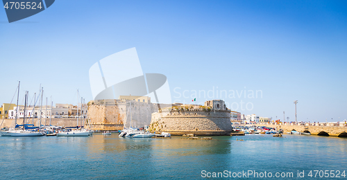 Image of Gallipoli, Italy - historical centre view from the sea