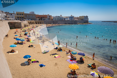 Image of GALLIPOLI, ITALY - 28th August 2017: turism during summer season