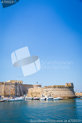 Image of Gallipoli, Italy - historical centre view from the sea