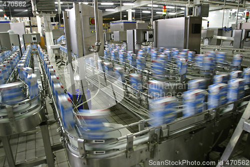 Image of production line in modern dairy factory