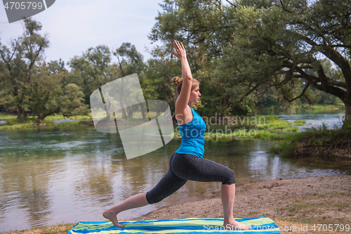 Image of woman meditating and doing yoga exercise