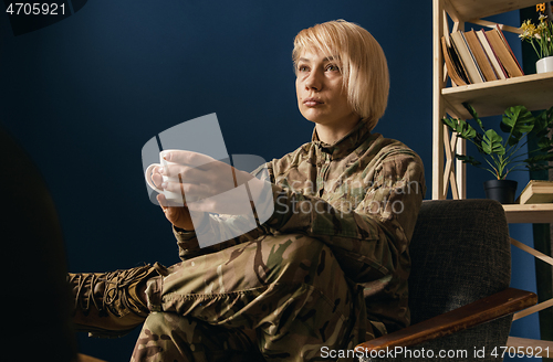 Image of Portrait of young female soldier