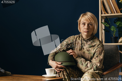 Image of Portrait of young female soldier