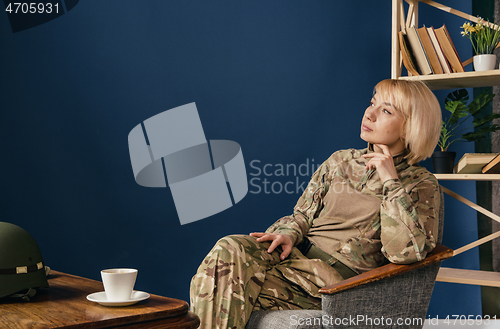 Image of Portrait of young female soldier