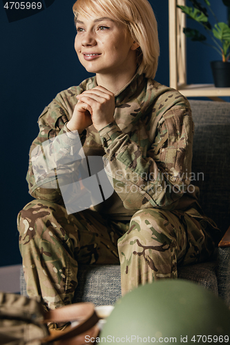 Image of Portrait of young female soldier