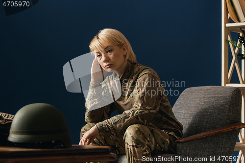 Image of Portrait of young female soldier