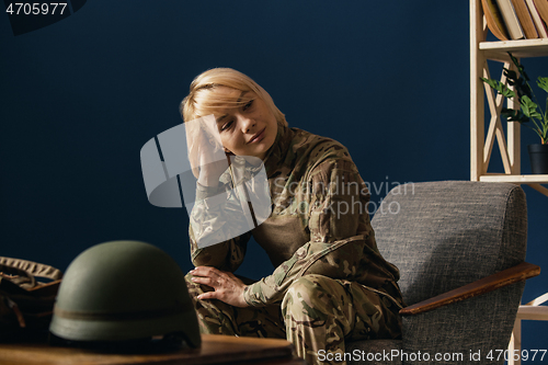 Image of Portrait of young female soldier