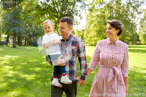 Image of happy family at summer park