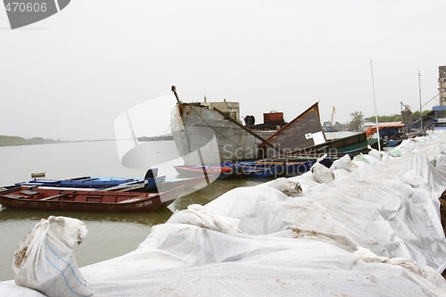 Image of flood damged port