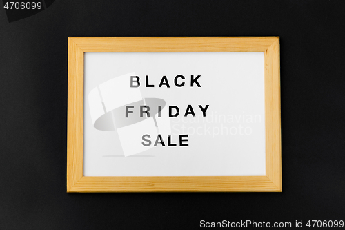 Image of magnetic board with black friday sale words