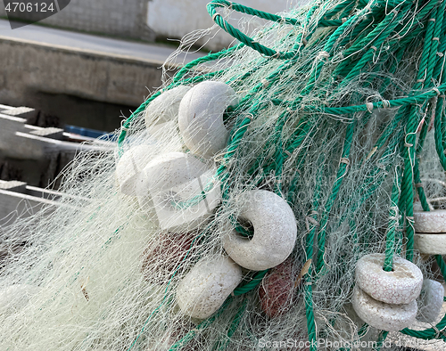 Image of Large fishing net with floats