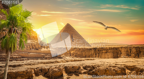 Image of Landscape with pyramids