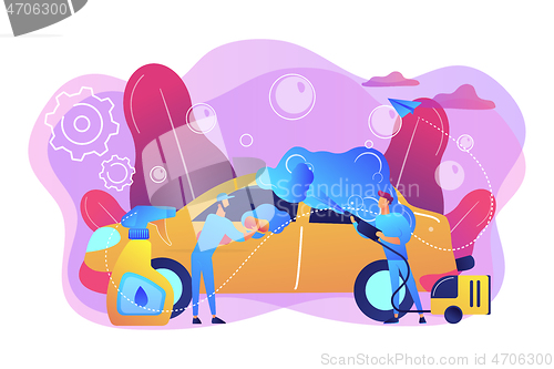 Image of Car wash service concept vector illustration.