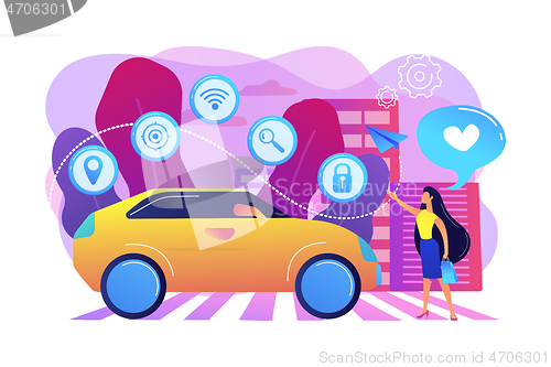 Image of Autonomous car concept vector illustration.