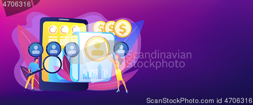 Image of Mobile expense management concept banner header.