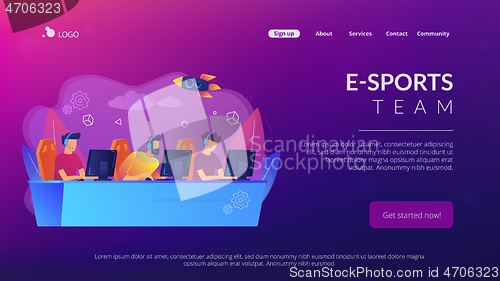 Image of E-sport team concept landing page.