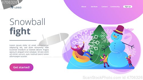 Image of Winter outdoor fun concept landing page.