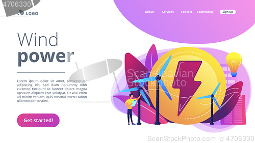 Image of Wind power concept landing page.