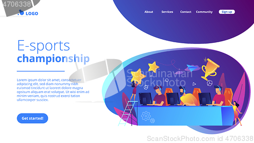 Image of E-sport tournament concept landing page.