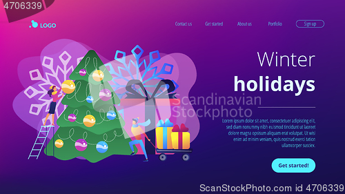 Image of Winter holidays concept landing page.