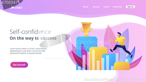 Image of On the way to success concept landing page.