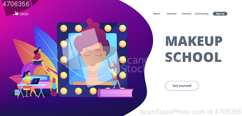 Image of Makeup courses concept landing page.