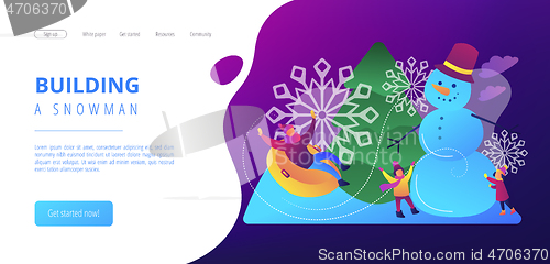 Image of Winter outdoor fun concept landing page.